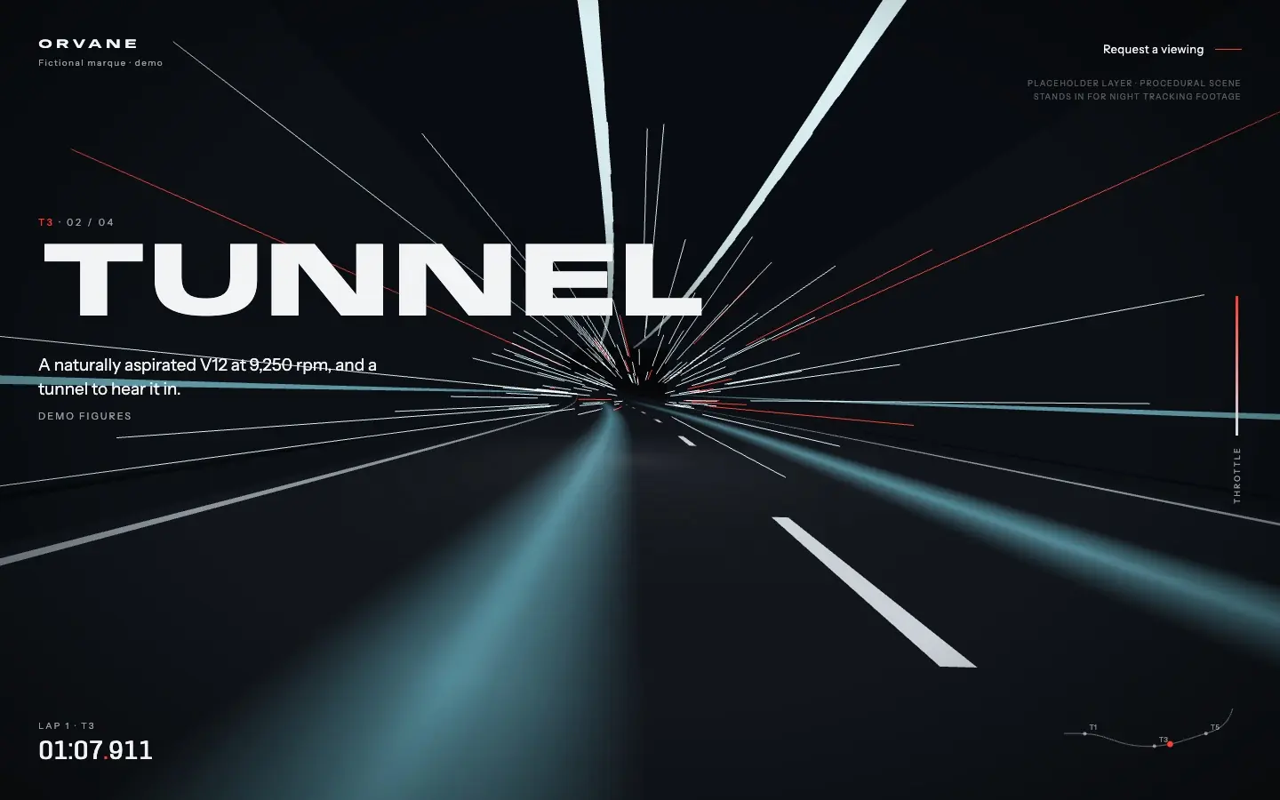 Tunnel at speed, word TUNNEL across the frame